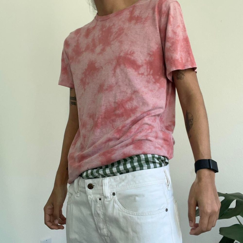 pink tie dyed minimalist t shirt